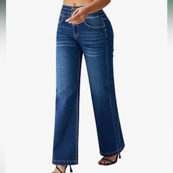 NWT high waisted baggy loose wide leg jeans - Picture 6 of 10